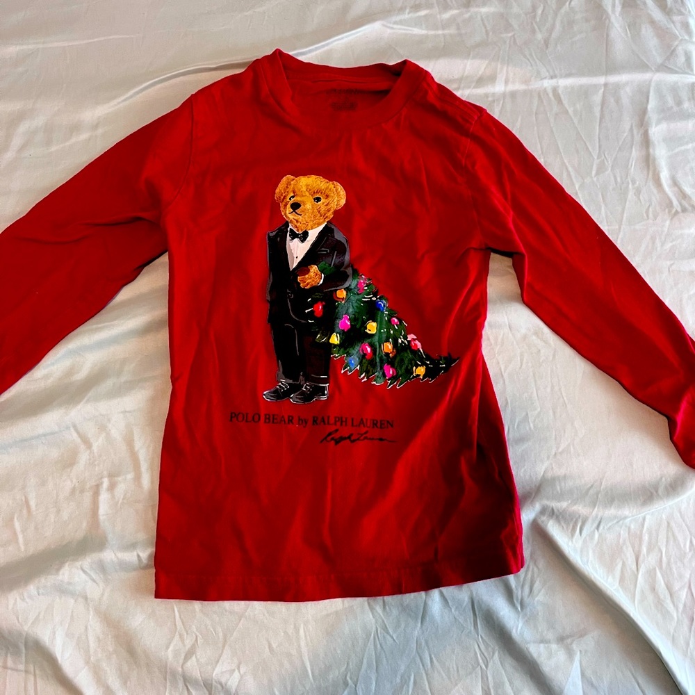 Ralph Lauren Christmas Tshirt boys size 5